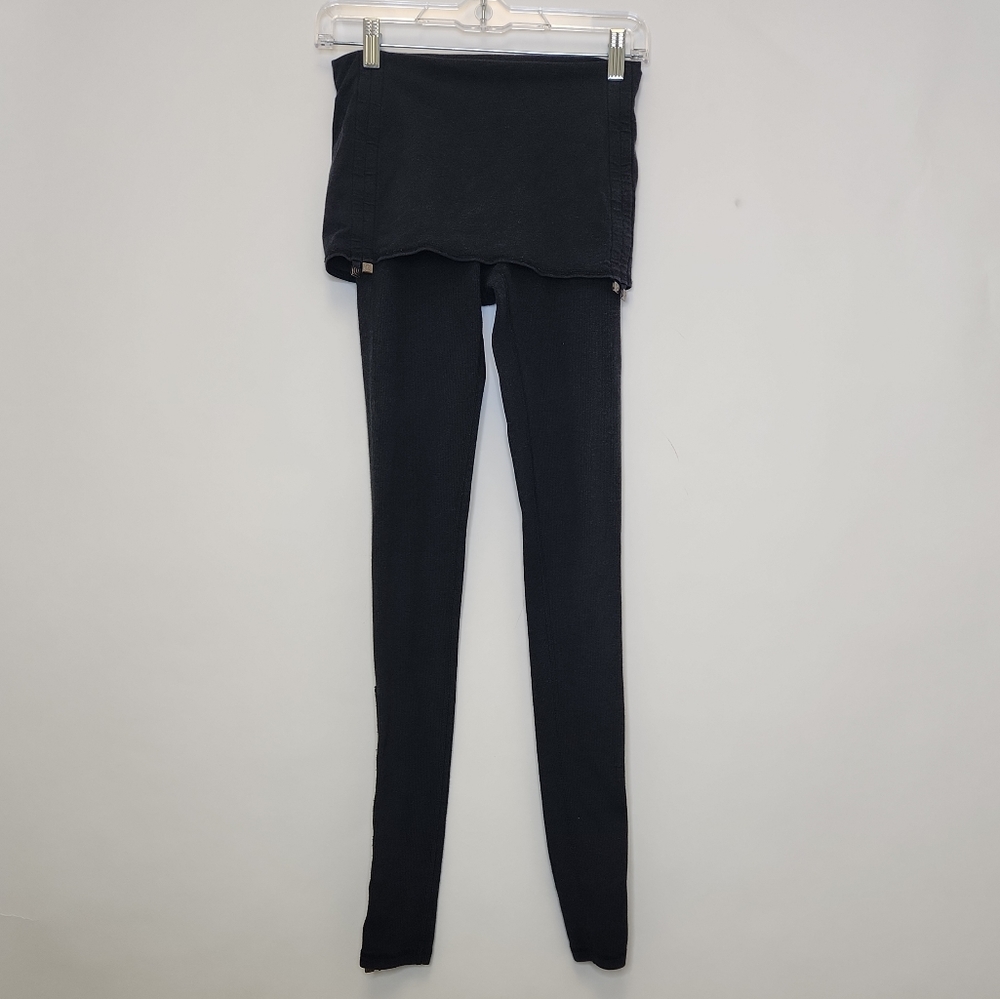 Lululemom Foldover Yoga Pants 2 Grey Ribbed Stretch
